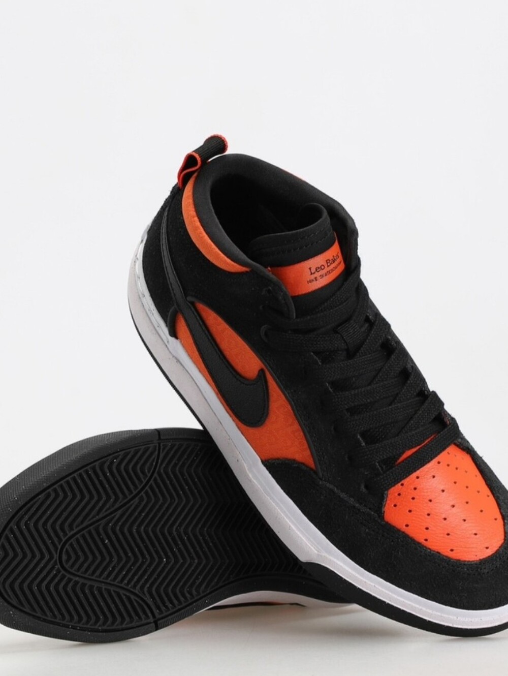 Nike SB React Leo Black & Orange Skate Shoes